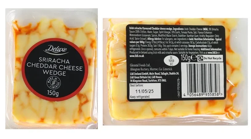 lidl recalls deluxe sriracha cheddar cheese over listeria contamination